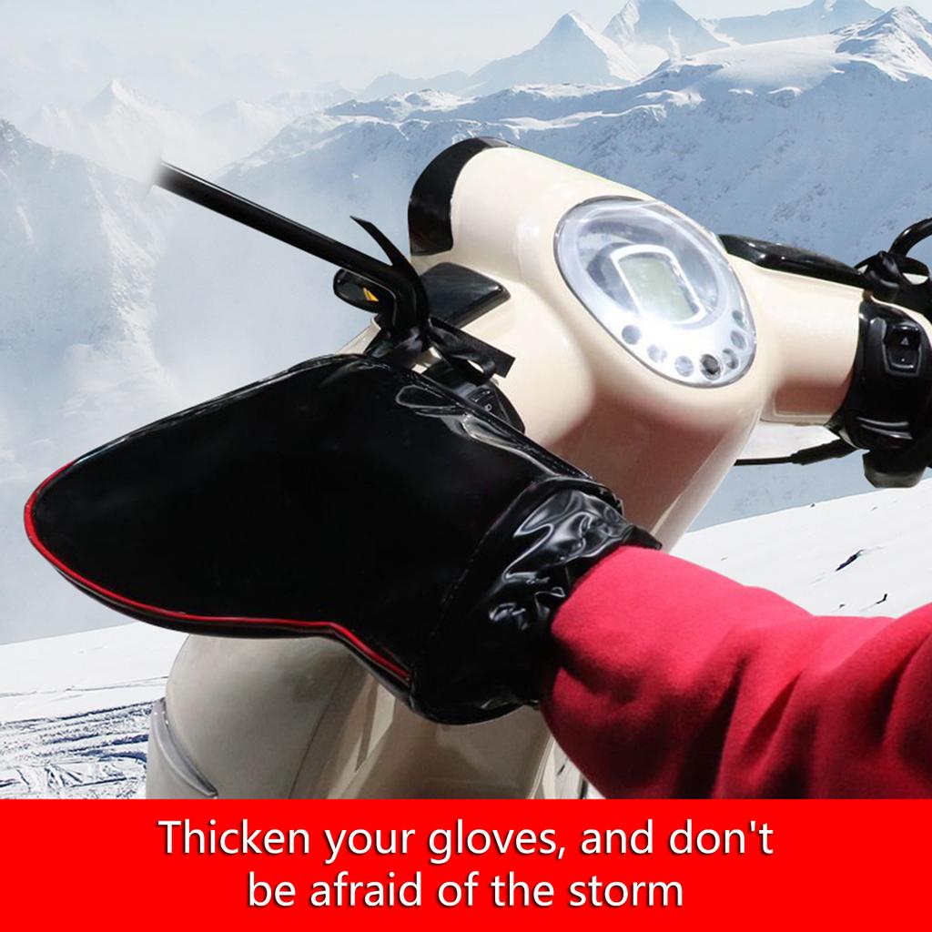 Handlebar Mittens Cold Weather Motorcycles Handlebar Mittens Windproof & Coldproof PU Handle Bar Warmer Covers