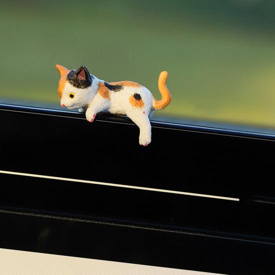 Χαριτωμένο Φιγουρίνι Γάτας Διακόσμηση Οθόνης Υπολογιστή Μίνι Ρητινένιο Στολίδι Γάτας Διακόσμηση Ταμπλό Αυτοκινήτου για Σπίτι Γραφείο Γραφείο Διακόσμηση Αυτοκινήτου