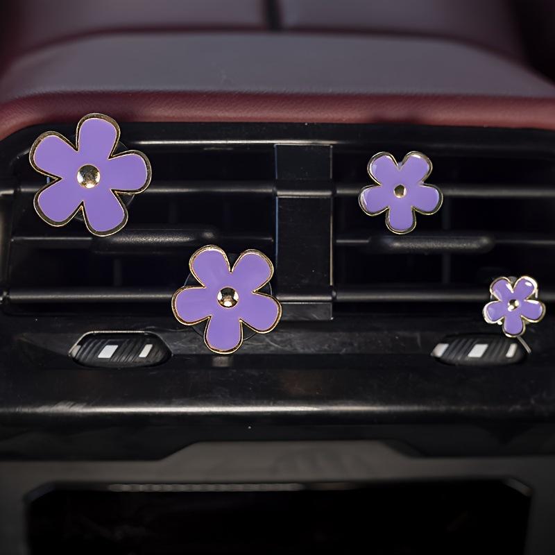 Alloy Daisy Car Air Freshener Clip - 4PCS Fragrance Decoration