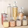 Plastic Airtight Food Storage Container with Pouring Spout Clear Cereals Jar Nuts Beans Storage Box Kitchen Pantry Organizer