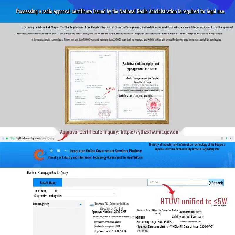 TCL HTUV1 Professional Dual-Band Waterproof Walkie-Talkie (CN version)