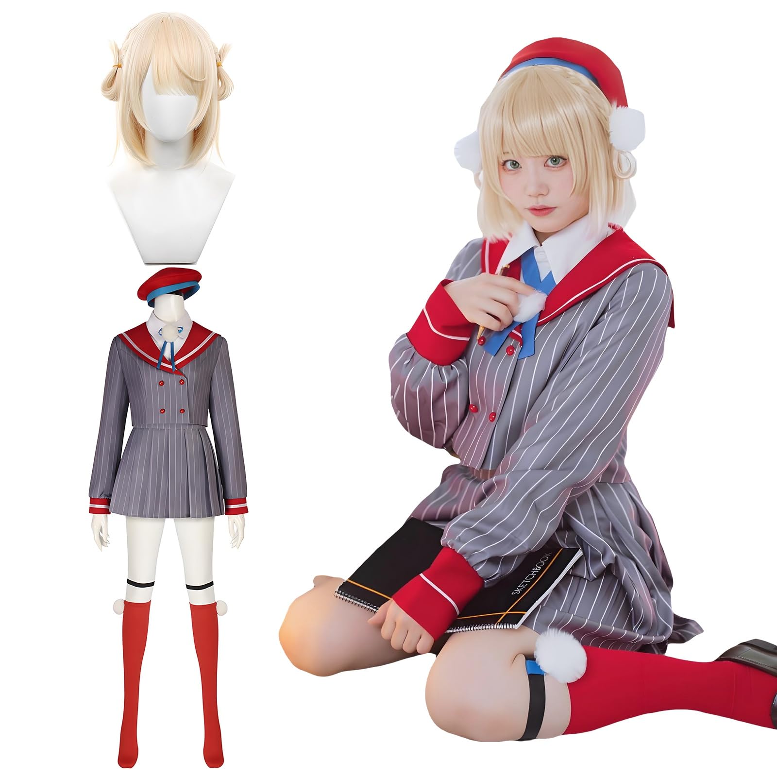 

Костюм для косплея Сигурэ Уи с костюмом VTuber для школьной сцены, костюм для косплея Уи, размер [Отличное качество] парик, униформа, для взрослых, фестиваль,