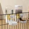 2PCS Cage Mounted Automatic Pet Food Water Dispenser with Cartoon Cats Design Easy Installation For Home Feeding Supply