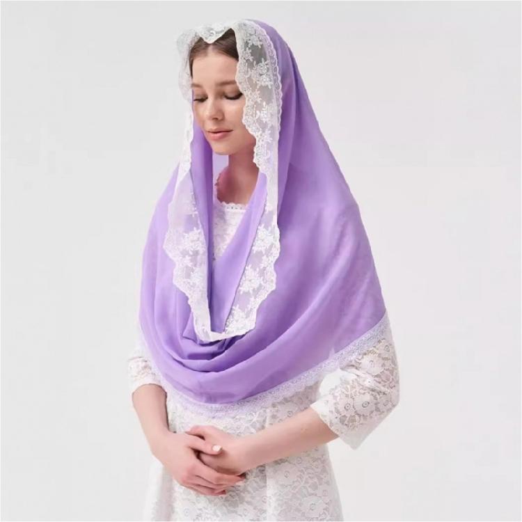 Skin Friendly Lace Headcover Communion Headcover Veil Religious Event Veil for Bridal Event, and Daily Fashion
