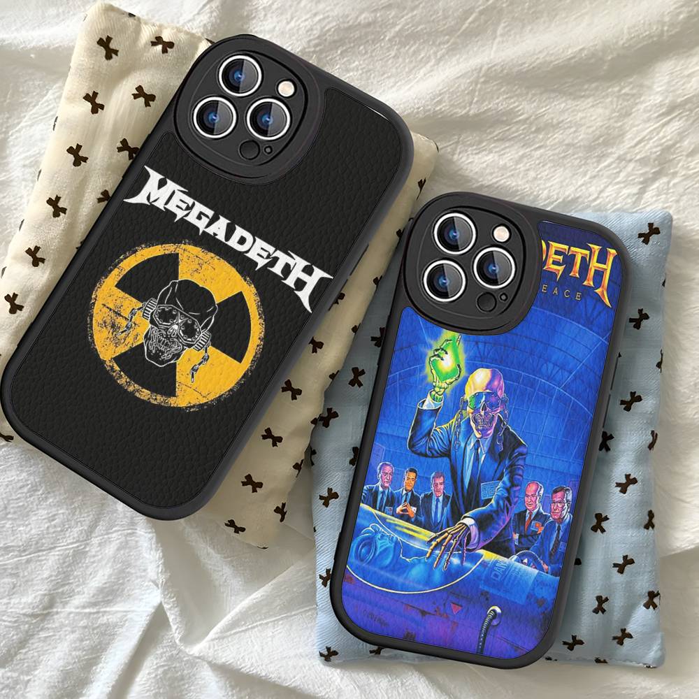Music Band M-Megadeth Phone Case For IPhone 11 12 13 14 15 16 Pro Max Plus Leather Cover