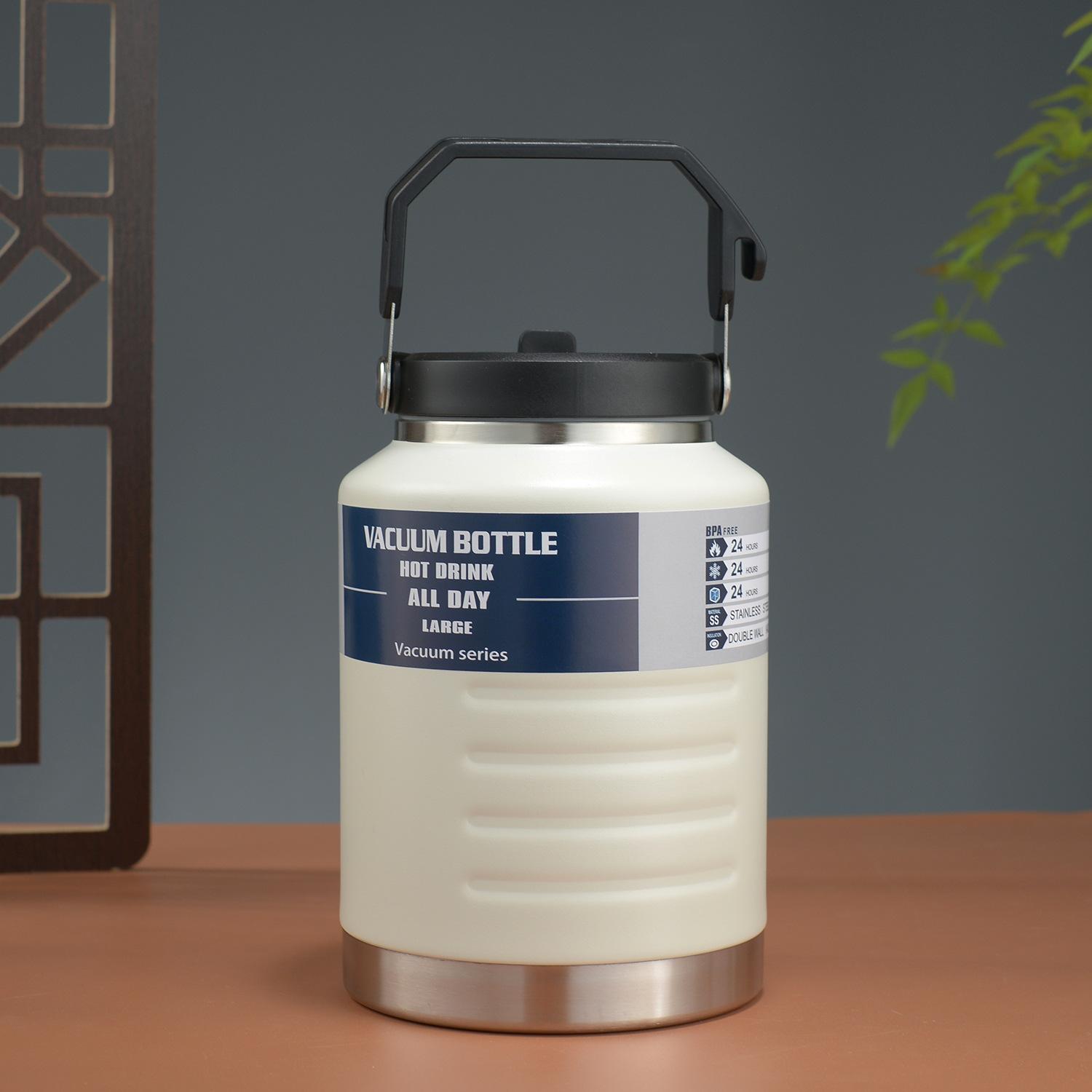 

American style stainless steel vacuum bottle, Large capacity insulation bucket, 304 inner liner vacuum flask, 1500/2000ml 1.5L білий