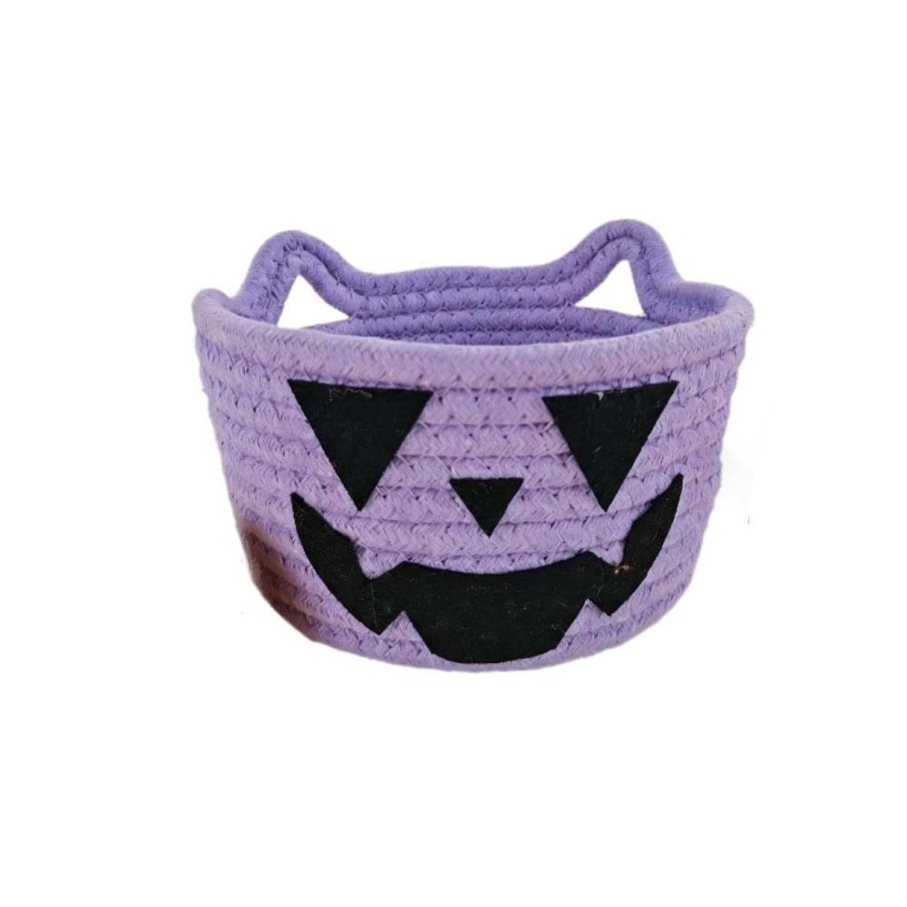 Foldable Halloween Crochet Storage Basket Tabletop Decorative Container Party Supplies