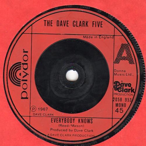 

7inch Record DAVE CLARK FIVE - Everybody Knows 2058953 Polydor 1977 UK Pop Used