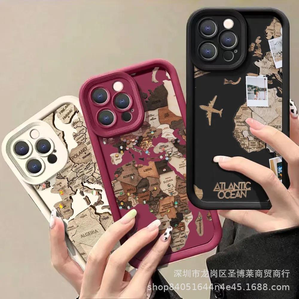 Aircraft map for Apple 15 mobile phone case iphone12promax set 14/13/11/XR emery 16