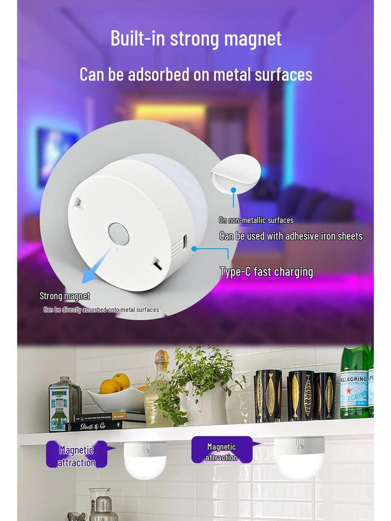 Rechargeable E27 Wireless Wall/Table Lamp with RGB & Three-Color Bulb, Remote & Touch Control