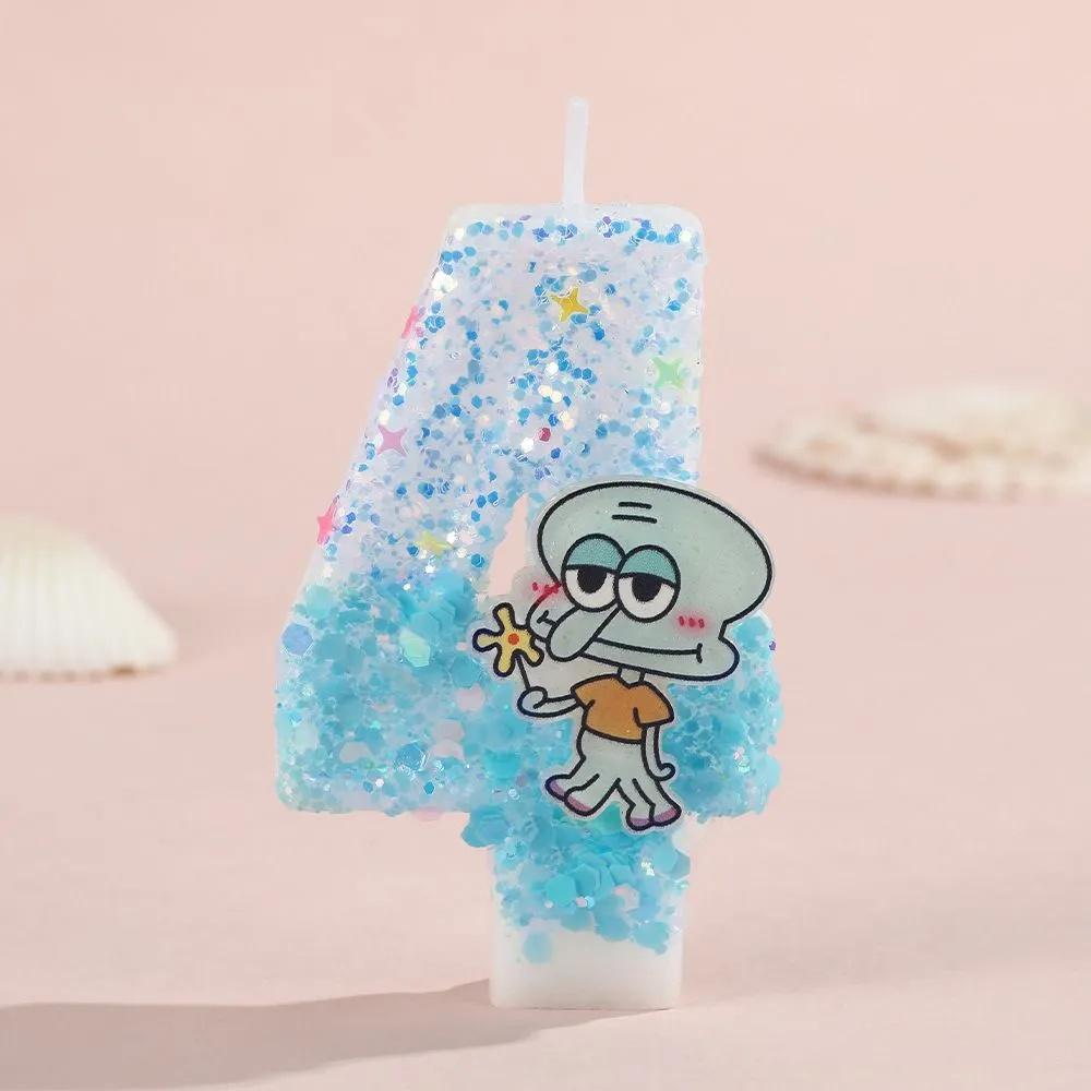 Number Shaped Birthday Candle 0-9 Glitter Design Cake Decoration for Children Baking Party Supplies with Character Figure
