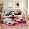 Puppy Pile Flannel Blanket Throw Blanket Soft Warm Sofa Bed Camping Home Decor Unique Christmas Gift C926408