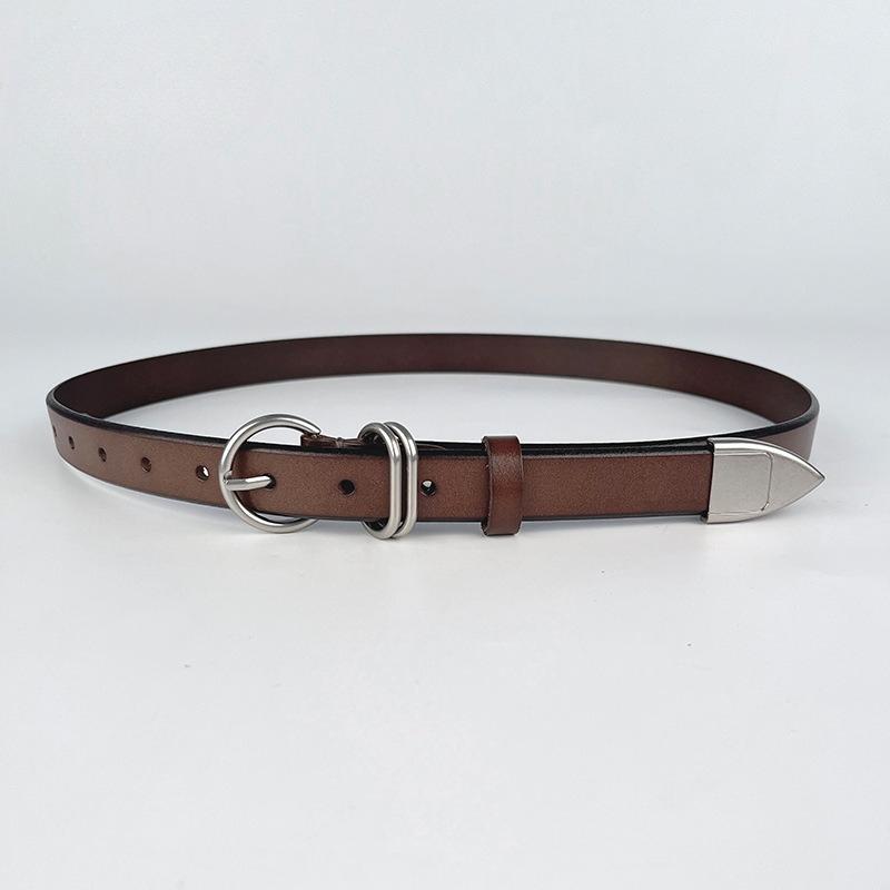 Top Layer Cowhide Retro Women's Genuine Leather Belt Casual Pants Jeans High-end Women's Simple and Versatile Belt