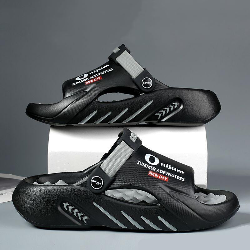 Fashion Men Massage Slippers Indoor Outdoor Sandals Beach Casual Shoes Slides Men's Sandals Big Size Comfortable Soft Plus Size