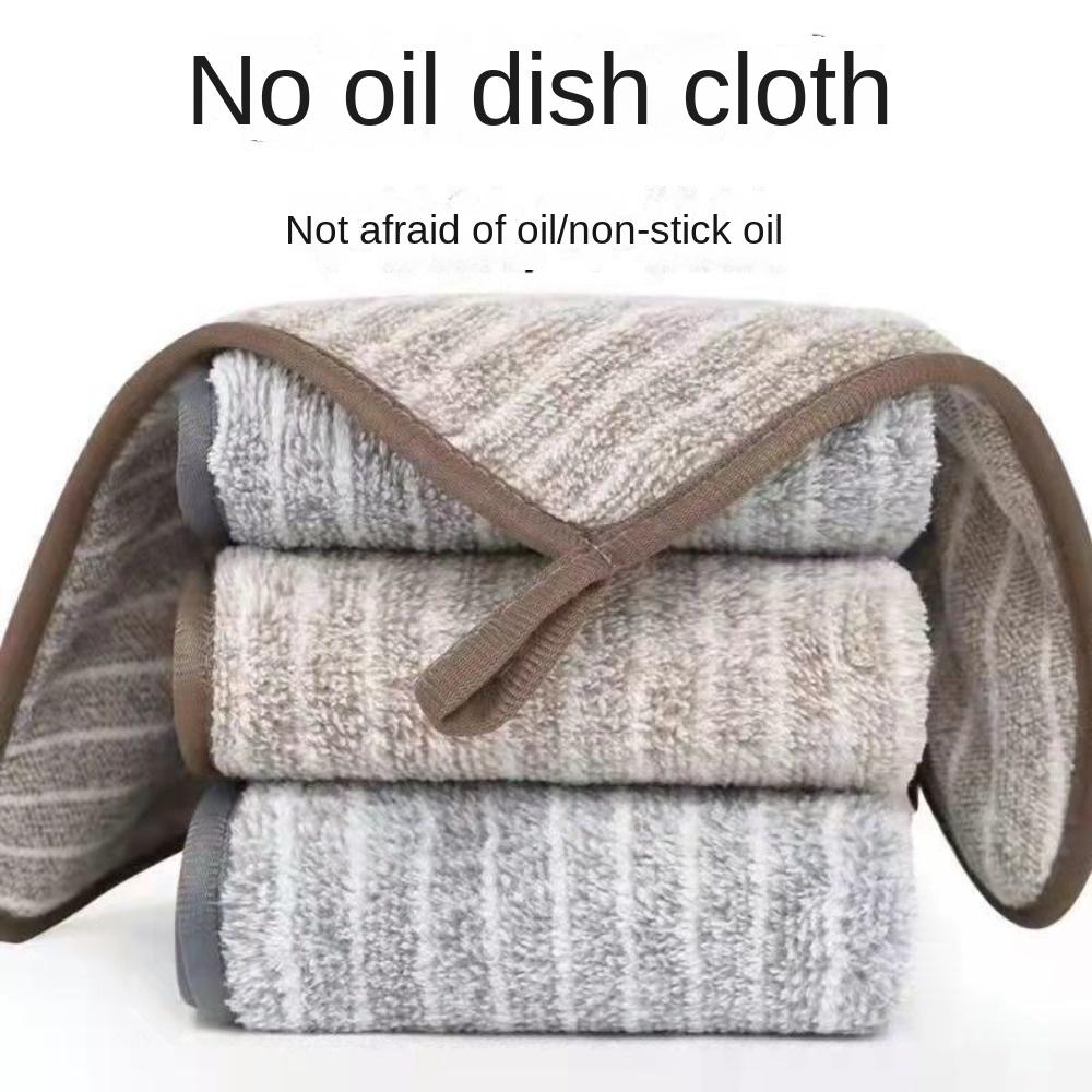 Absorbent Kitchen Rag Non-Stick Oil Bamboo Charcoal Fiber Cloth Cleaning Towel  for Home Kitchen