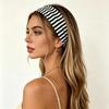 Stretchy Wide Striped Headbands Soft Non-Irritating Breathable Fabric 6 Color Choices for Yoga Travel Daily Wear