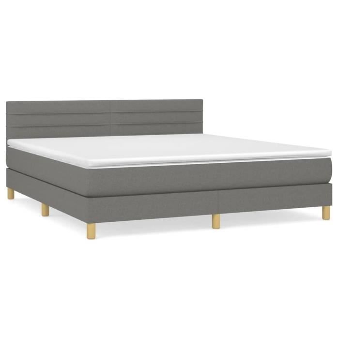 VidaXL Divan Bed with Mattress Dark Grey 180x200cm Fabric - Model 3140714