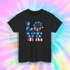 Patriotisches Liebes-Shirt USA-Flagge Sonnenblume Rot Weiß Blau T-Shirt S-5XL