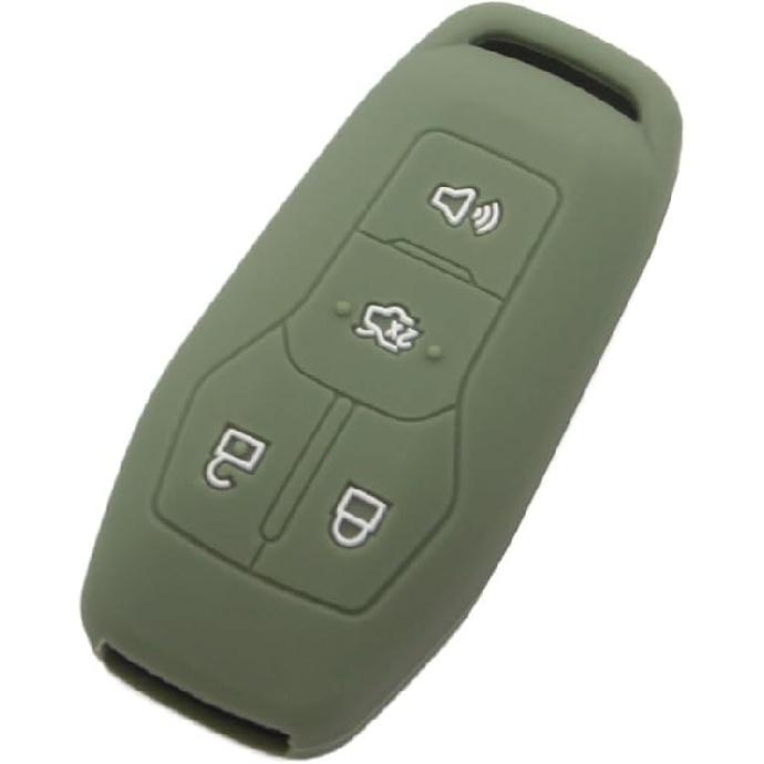 SEGADEN Silicone Cover Protector Case Holder Skin Jacket Compatible with Ford Mustang Fusion Explorer F-150 Edge 4 Button Smart Remote Key Fob CV2716