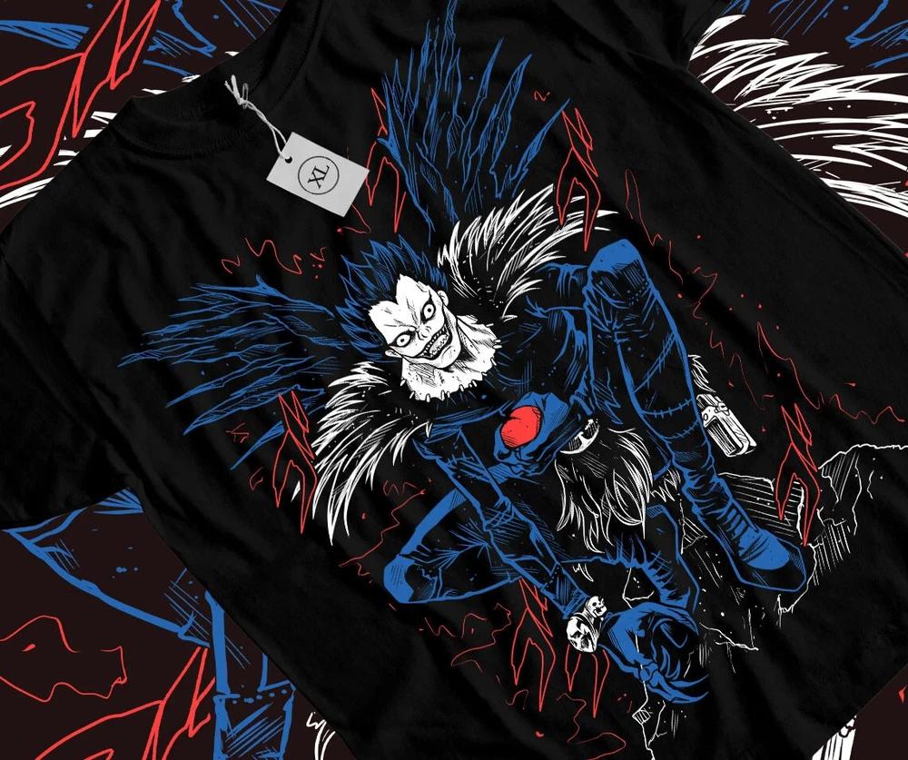Kira Ryuk TShirt Death Note Horror Anime Black Graphic Unisex TShirt Black S