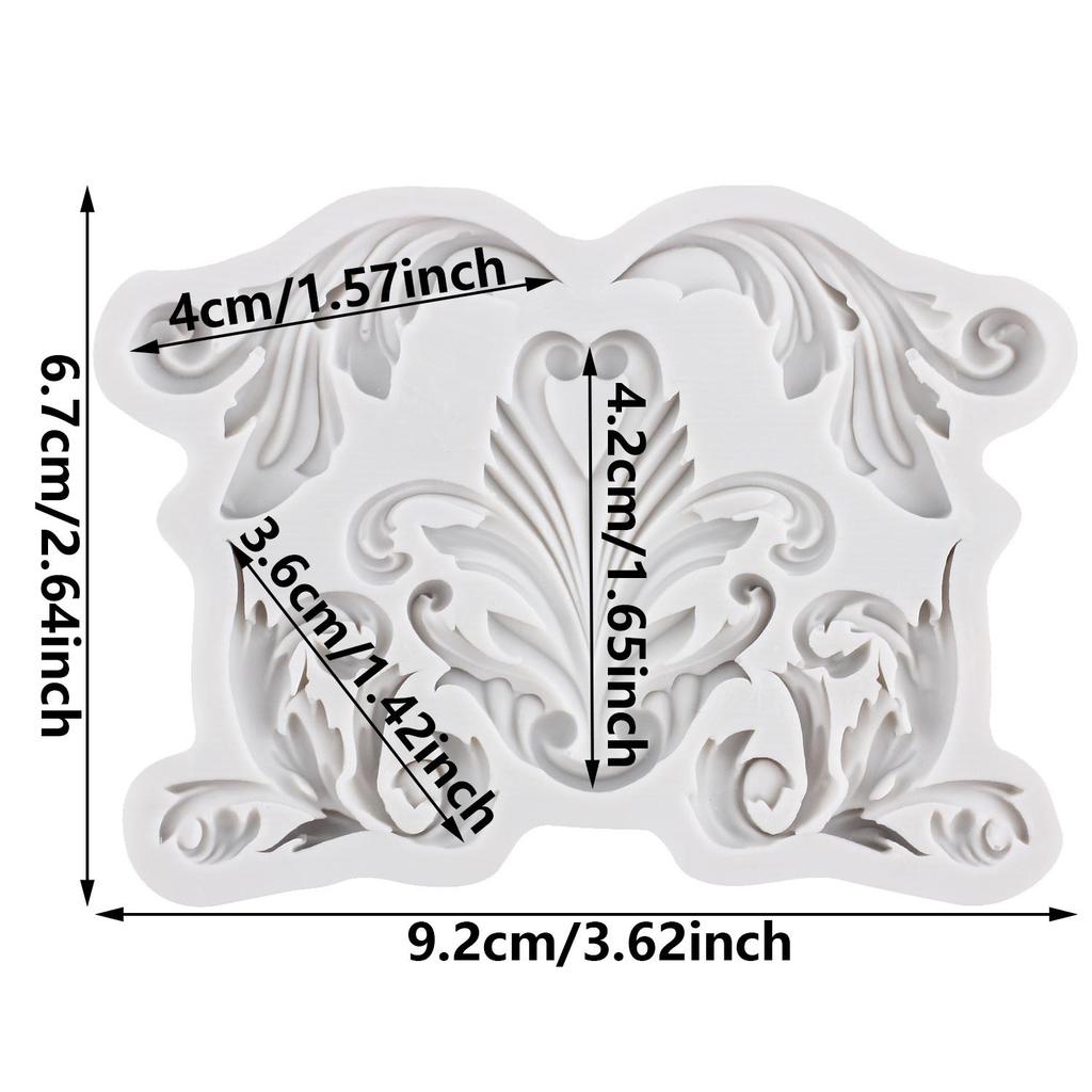 Baroque Silicone Mold Curlicues Scroll Lace Fondant Molds Cake Decorating Tools Cupcake Topper Candy Sugar Craft Gum Paste Polymer Clay