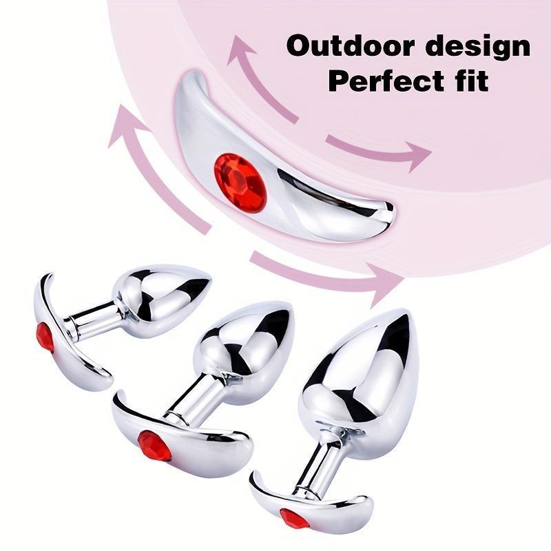 3PCS/Set Metal Anchor Base Outdoor Women's Anal Plug Couple Sex Toy Stainless Steels Man Butt Plug Trainer Adult Sex Anal Masturbator