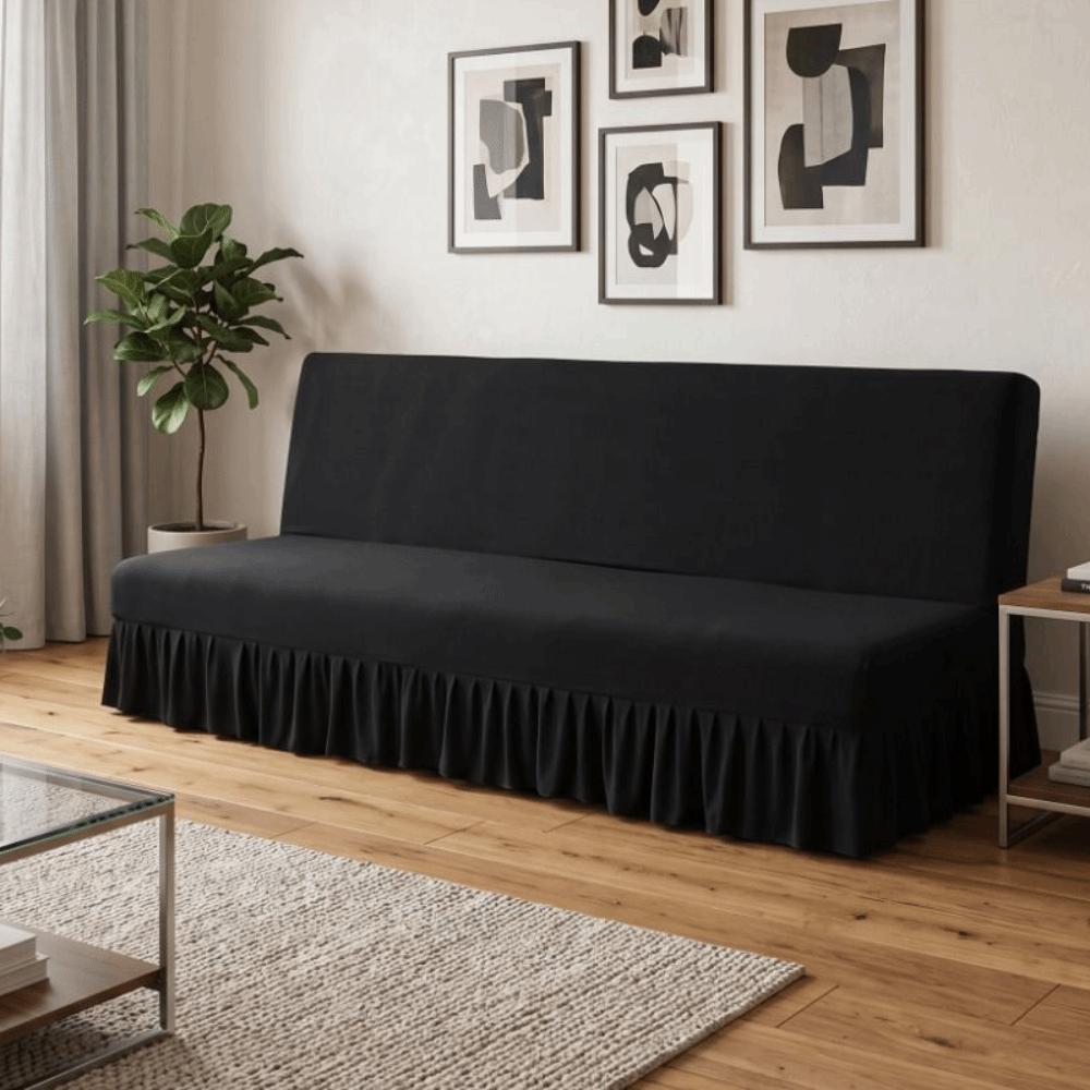 with Skirt Armless Futon Sofa Cover Elastic Sofa Slipcover Practical Couch Cover Living Room