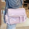 Transparent Convertible Ita Backpack PVC Solid Color Kawaii Uniform Bag Ita Waterproof PU Leather Clear Window Plushie Bag