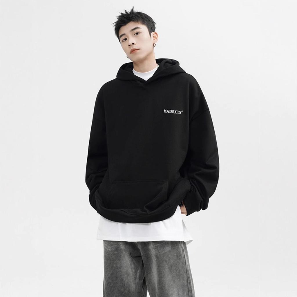 Printed Letters Hooded Sweater Men Comfortable Fit Gray Leisure Couple Hoodie Coat In Autumn and Winter