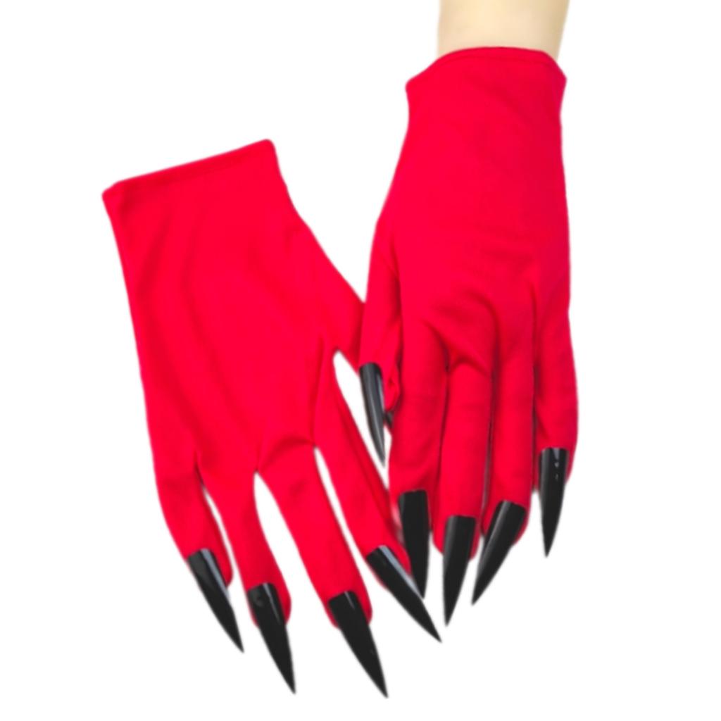 Realistiske lange negleklørhansker Perfekt for Halloween og kostymefester Komfortable korte hansker for voksne og tenåringer