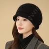Autumn and Winter Temperament Elegant Mother Hat Women Versatile Middle-aged Elderly Knitted Wool Hat Windproof Ear Protection Beret