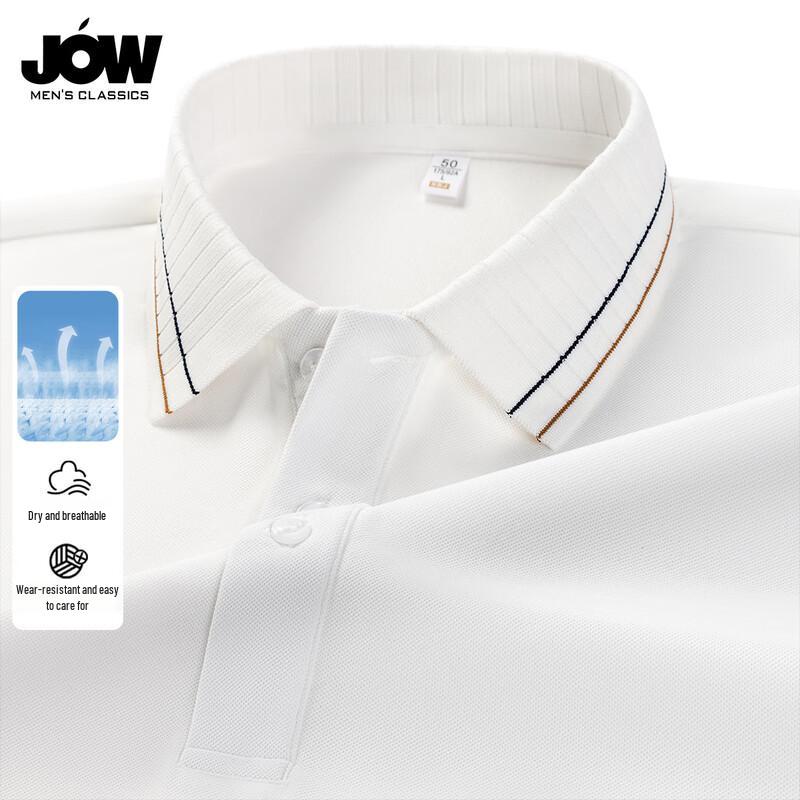 JOW Men's Washable Wear-Resistant Short Sleeve Polo Shirt