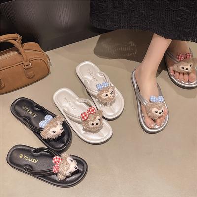 Weicher Boden 2025 Sommer neue lässige niedliche Oberbekleidung Damen Hausschuhe Nische Internet-Berühmtheit flacher Boden rutschfest ins Flip-Flops