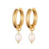 1pair Stainless Steel Classic Pearl Earrings for Women Couples Daily Decoration Party Jewelry Gifts Prevent Allergy