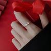 PANJBJ 925 Stamp Silver Color Rabbit Ears Ring for Women Girl Irregular Animal Cute Jewelry Birthday Gift Wholesale Dropshipping