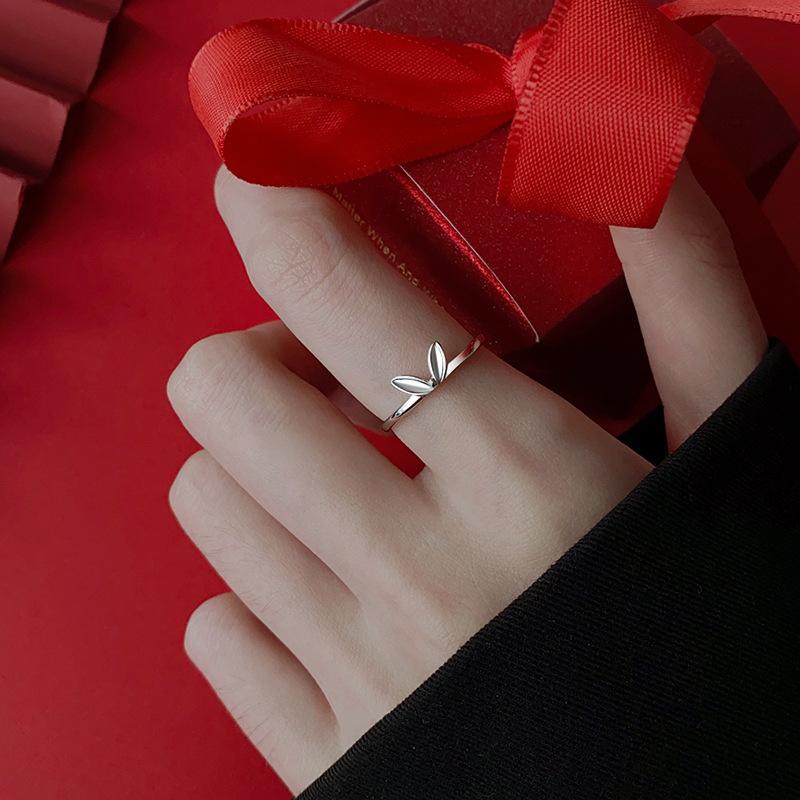 PANJBJ 925 Stamp Silver Color Rabbit Ears Ring for Women Girl Irregular Animal Cute Jewelry Birthday Gift Wholesale Dropshipping
