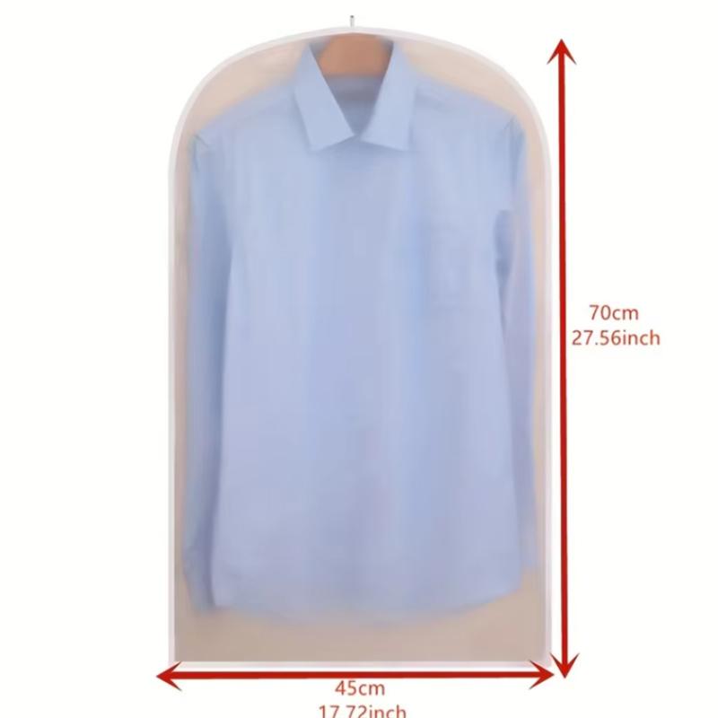 5 Pcs/Lot Bottom Opening Household Wardrobe Clothing Dust Cover Semi-transparent Hanging Style Coat Suit Dust Storage Bag