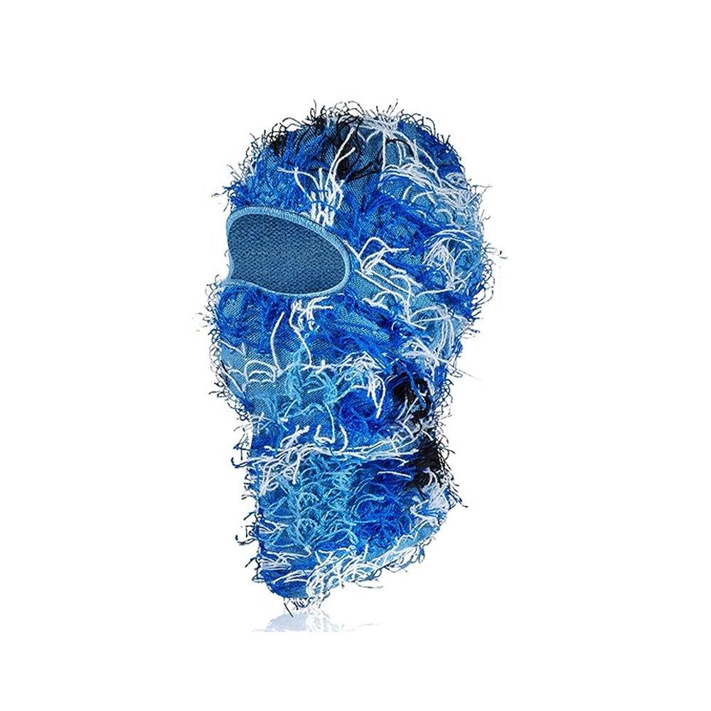 Single-Hole Knitted Prank Mask: Acrylic Yarn Balaclava for Outdoor Warmth