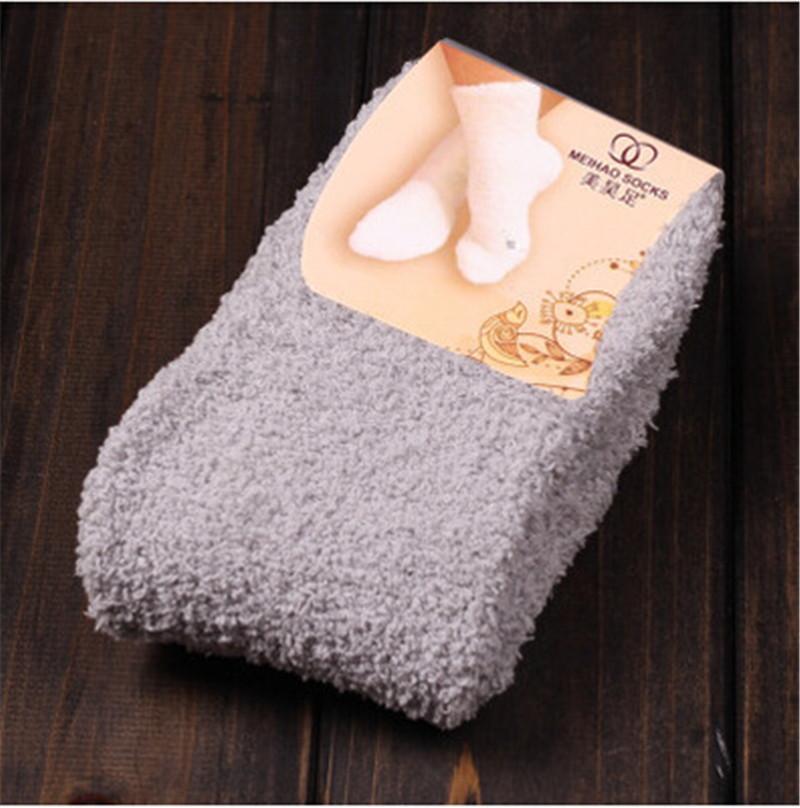 Cute Socks Women Bed Socks Pure Color Fluffy Warm Winter Kids Gift Soft Floor Home Accessories Funny Socks New Year's Gift