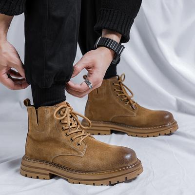 Mode Klassiska Retro Handgjorda Herrkängor Klassiska Fritidsskor Mode Nya Ankelkängor Bekväma Läder Casual Brittisk Stil Skor