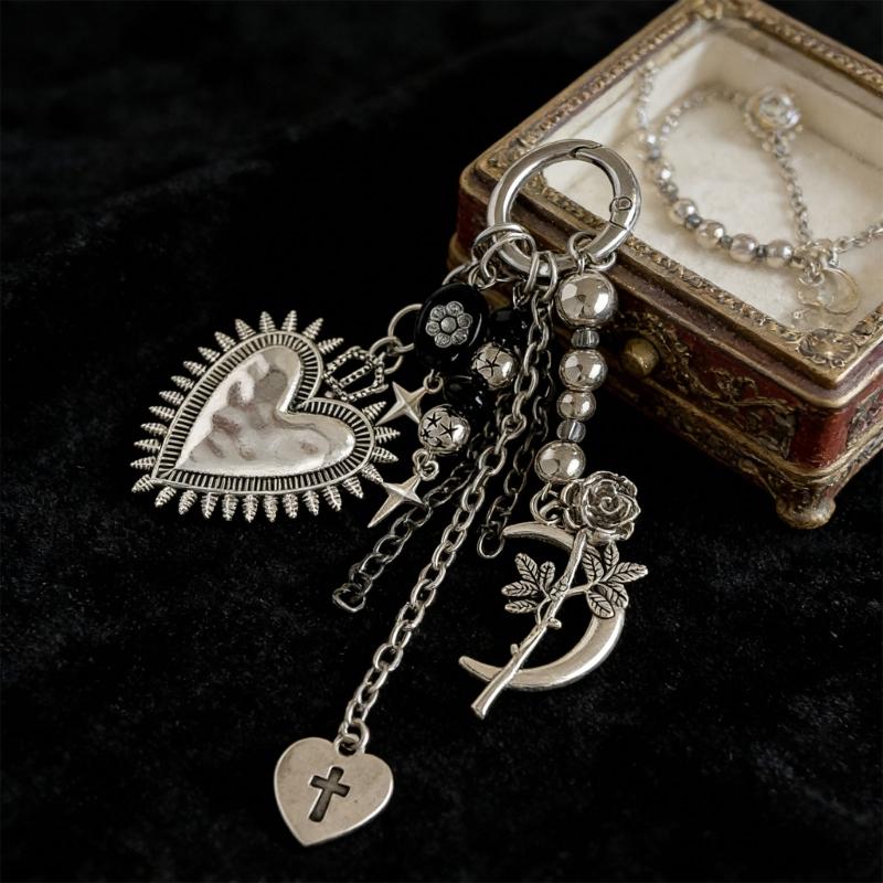 Portachiavi Cuore Spinoso alla Moda Fascino Elegante per Borsa Accessori Estetici Portachiavi Ciondolo Stiloso per Borsa per Ragazze Trendy