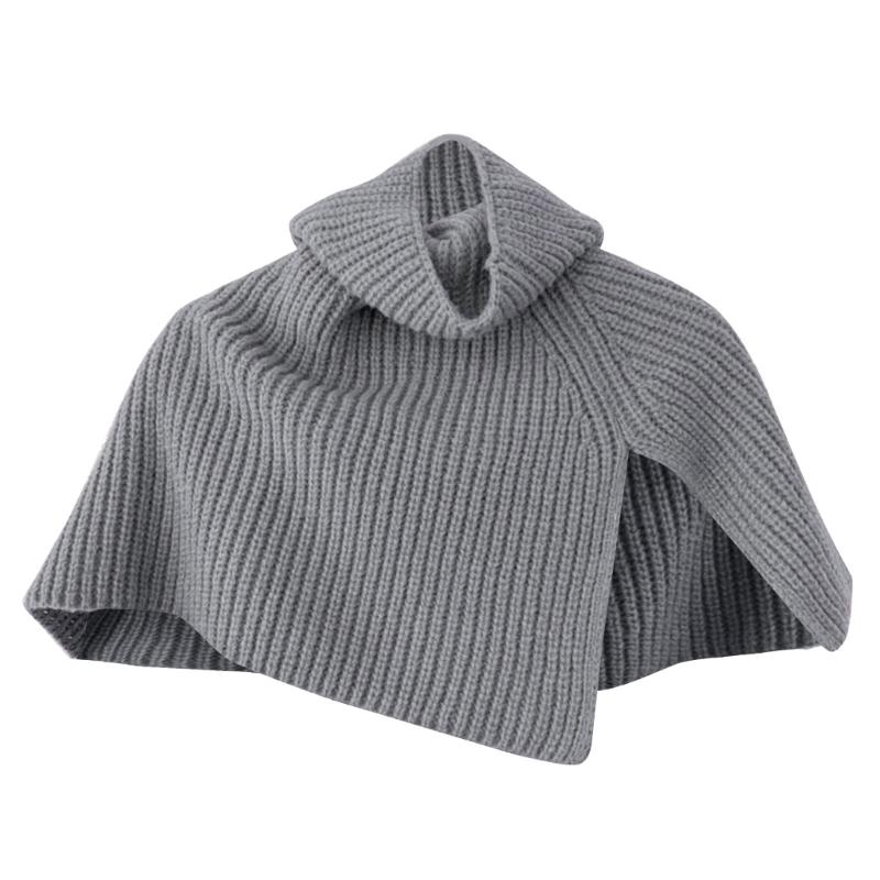 Detachable Sweater Collar Pullover Scarf Shawl Wrap Shrug Winter Warm Neck Warmer Knit Turtleneck Shawl Cape