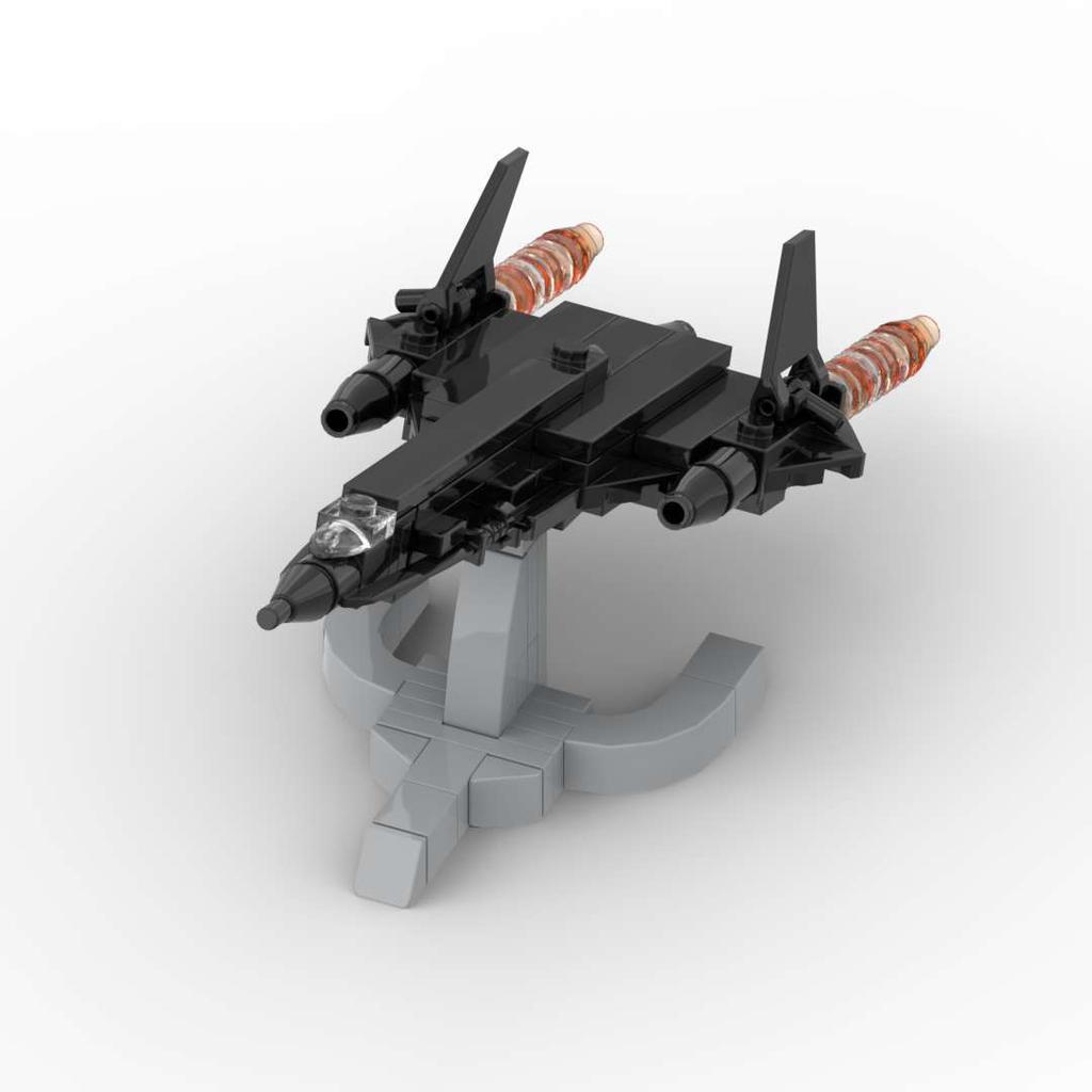 Military Series Moc Construction Blocks Sr-71 Blackbird Reconnaissance Aircraft Freely Rotatable Aircraft Children'S Assembly Plaything