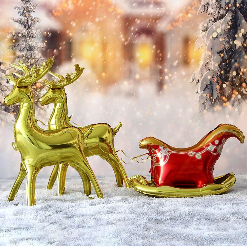 Aluminum Film Christmas Elk Balloon Deer Elk Aluminum Film Balloon  Santa Claus