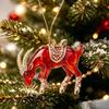 1Pcs Christmas Tree Pendants 2D Acrylic Flat Goat Pendants Cute Animal Hanging Ornaments For Decor Party Supplies  Year Gifts