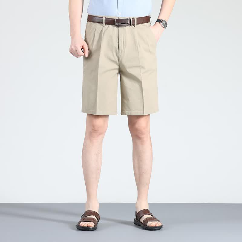 Firstview Men s Summer Cotton Double Pleat 5-Point Shorts FX1062 32