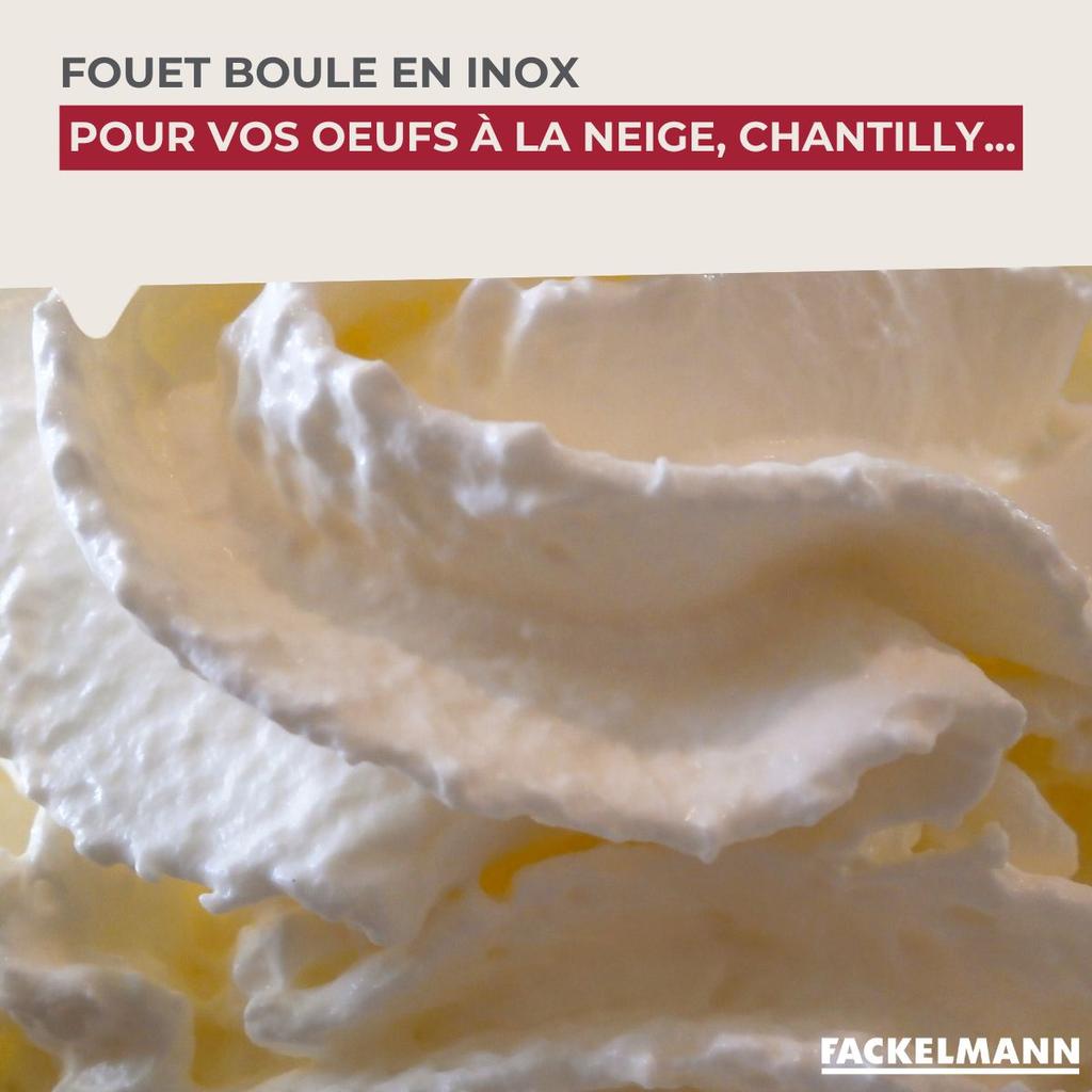 Fouet de cuisine et pâtisserie en inox avec bille 26,5 cm Fackelmann Ovale Limited Edition ref.