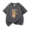 Kids Cotton T Shirt Floral Letter F Print Crew Neck Short Sleeve Tee Casual Boys Girls Summer Tops