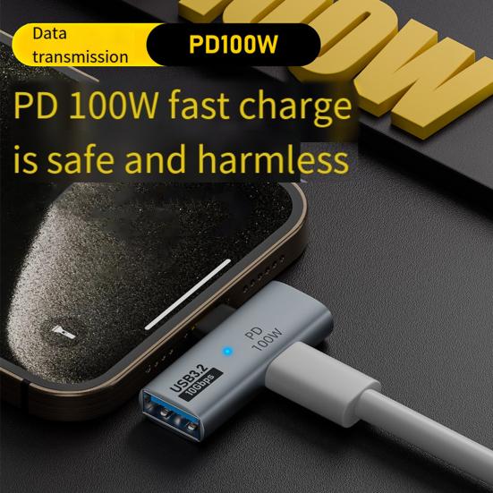 Type C Adapter Fast OTG 10Gbps Transfer Data 100W PD Charging USB3.2/Type-C Charging Converter
