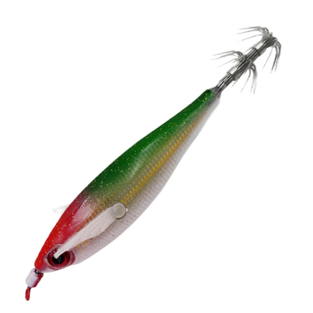 Luminous Artificial Squid Hook Horizontal Bionic Shrimp Baits Wood Shrimp Cuttlefish Hard Bait for Cuttlefish Sea Fishing